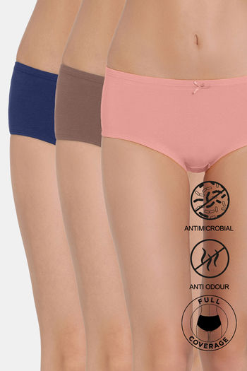 Buy Zivame Girls Medium Rise Full Coverage Hipster Panty (Pack of 3) - Multicolor